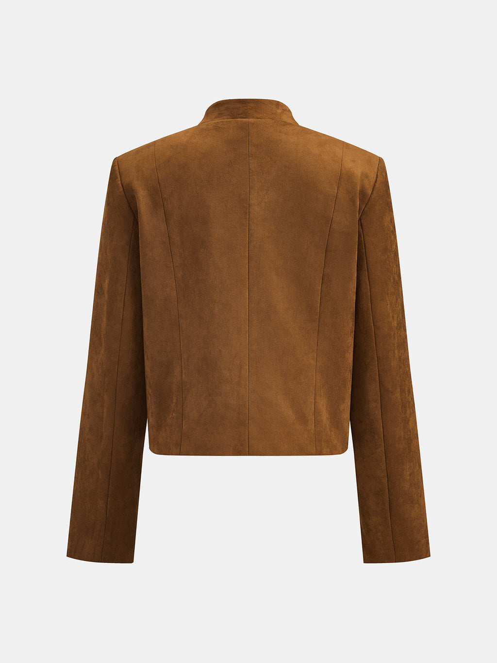 Metálico Frog botón Faux Ante Chaqueta