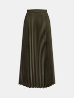Botones Metálicos Chaleco Plisado midi Falda Set