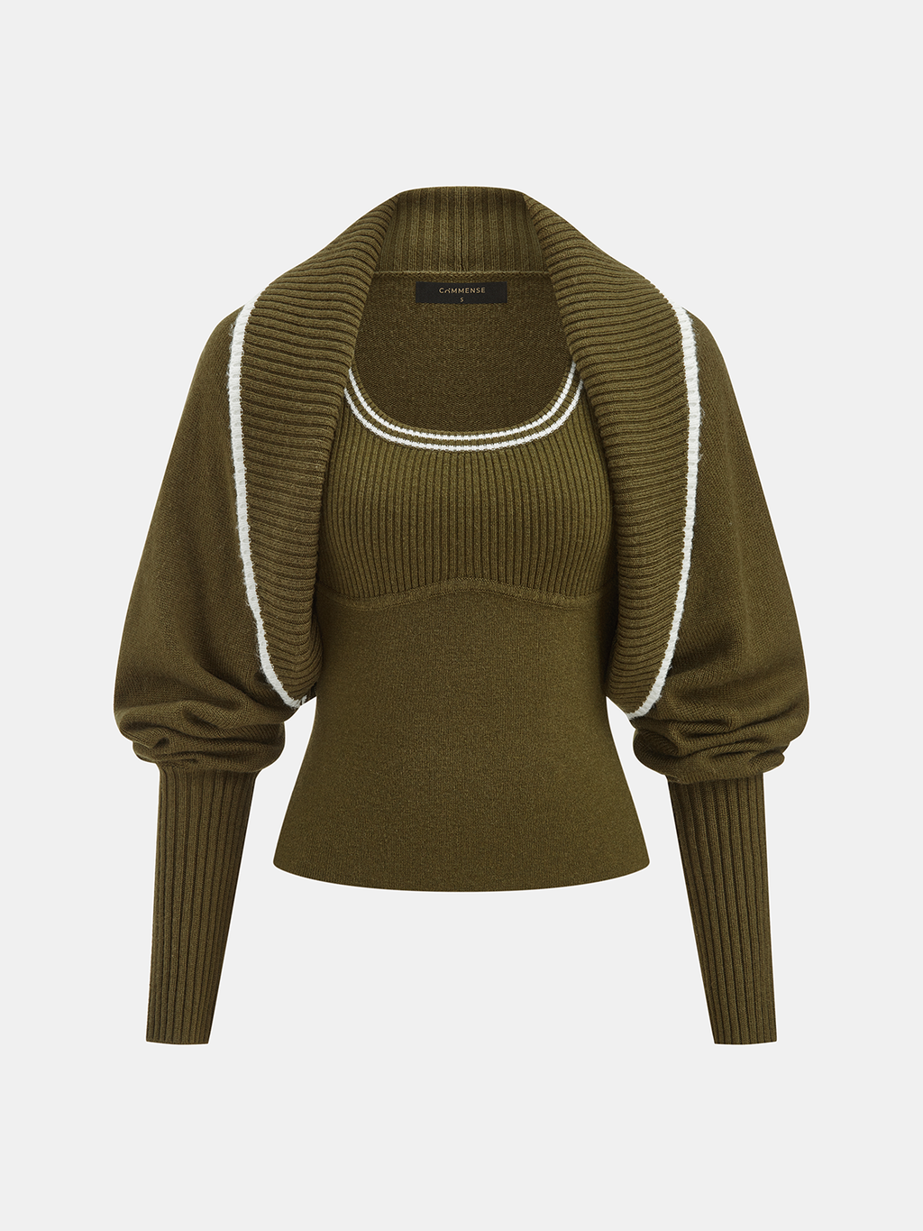 Mezcla de Lana Shrug & Tank Top Dos Piezas Set