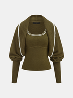 Mezcla de Lana Shrug & Tank Top Dos Piezas Set