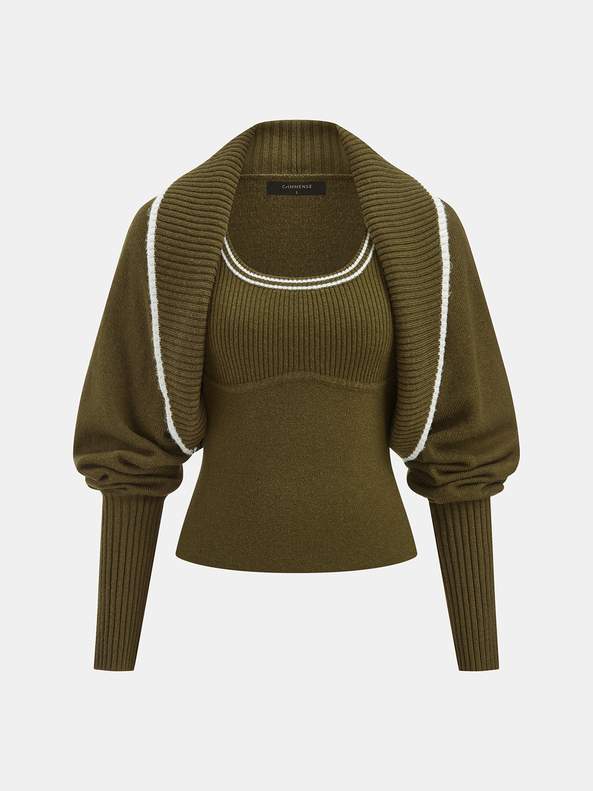 Mezcla de Lana Shrug & Tank Top Dos Piezas Set