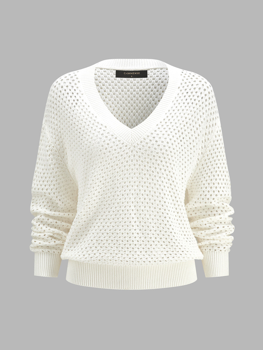 Openwork Punto Escote V Fluido jersey