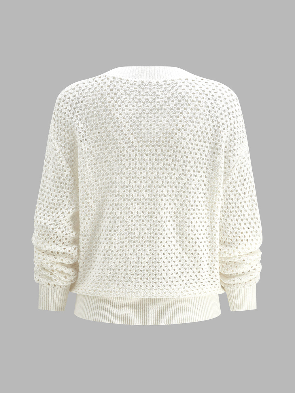 Openwork Punto Escote V Fluido jersey