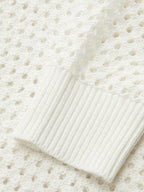 Openwork Punto Escote V Fluido jersey