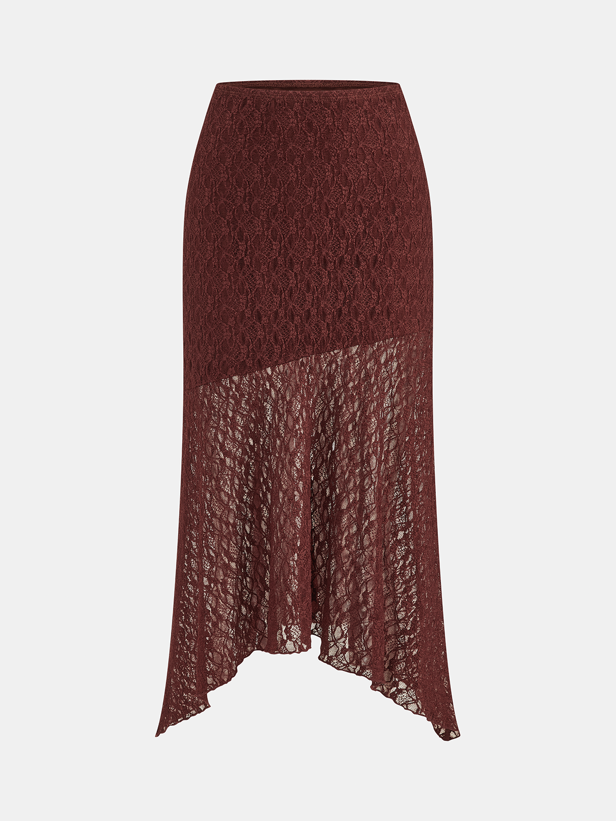 Asimétrico Floral Encaje midi Falda