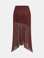 Asimétrico Floral Encaje midi Falda