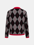 Contraste Polo cuello Argyle Mezcla de Lana jersey