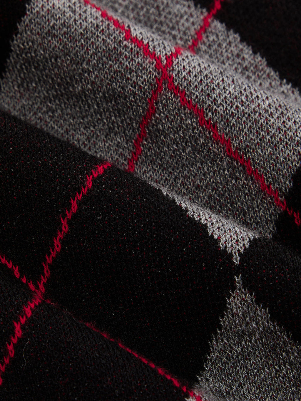 Contraste Polo cuello Argyle Mezcla de Lana jersey
