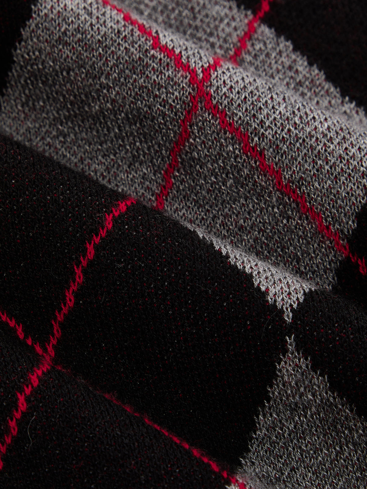 Contraste Polo cuello Argyle Mezcla de Lana jersey