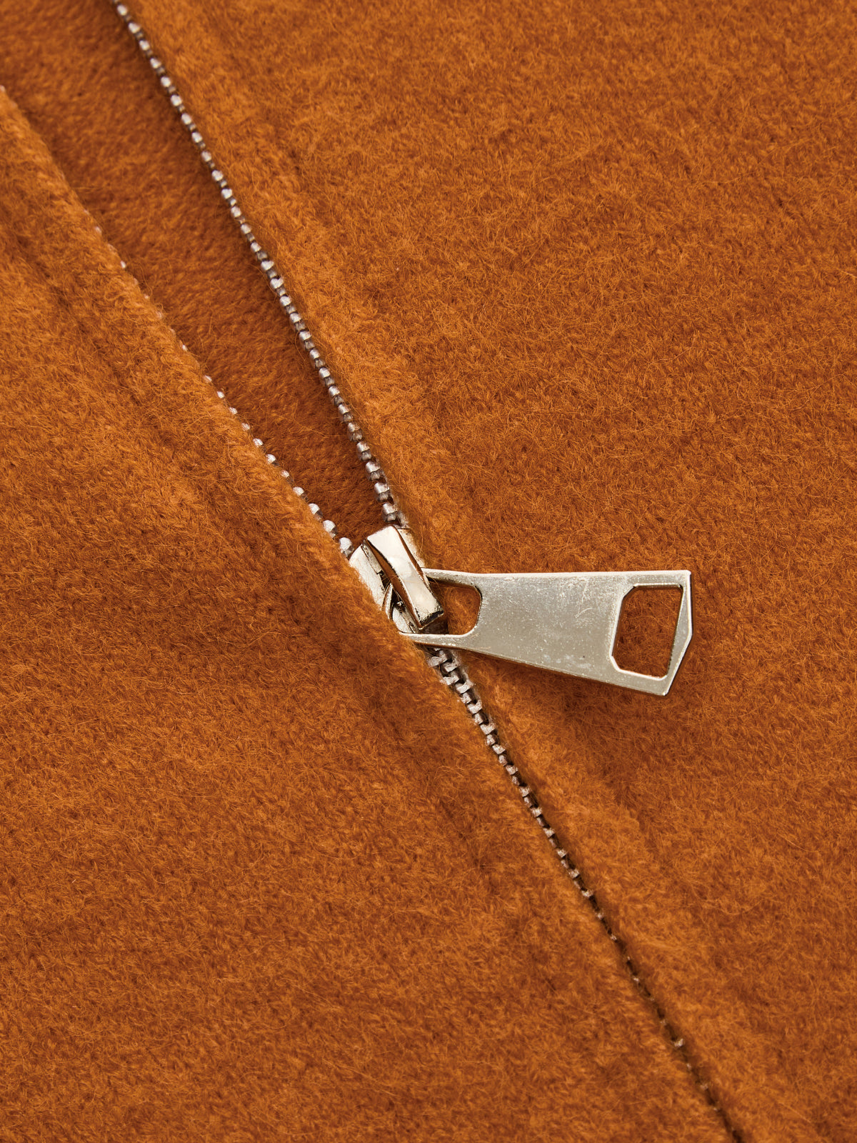 Denim cuello Zip-Up Punto Cárdigan