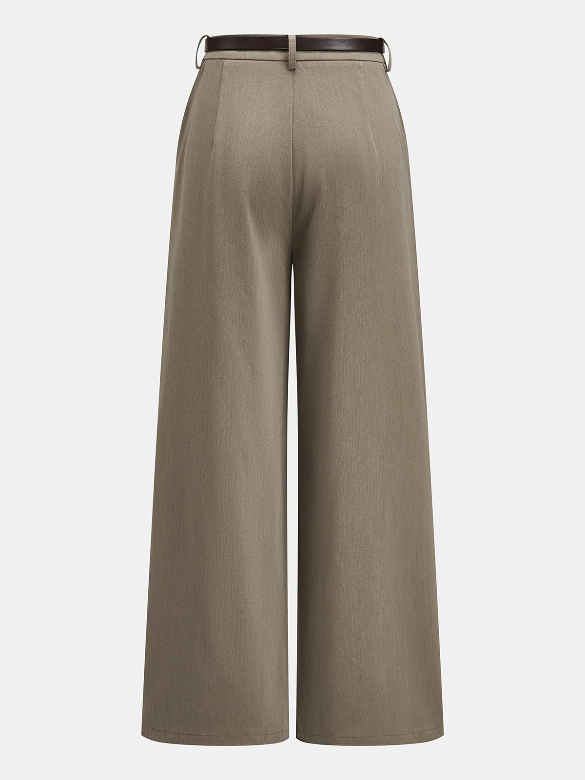 Con Cinturón Seam-frontal Pierna Ancha Pantalón