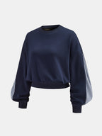 Rayas Panel manga Drop-Shoulder Sweatshirt