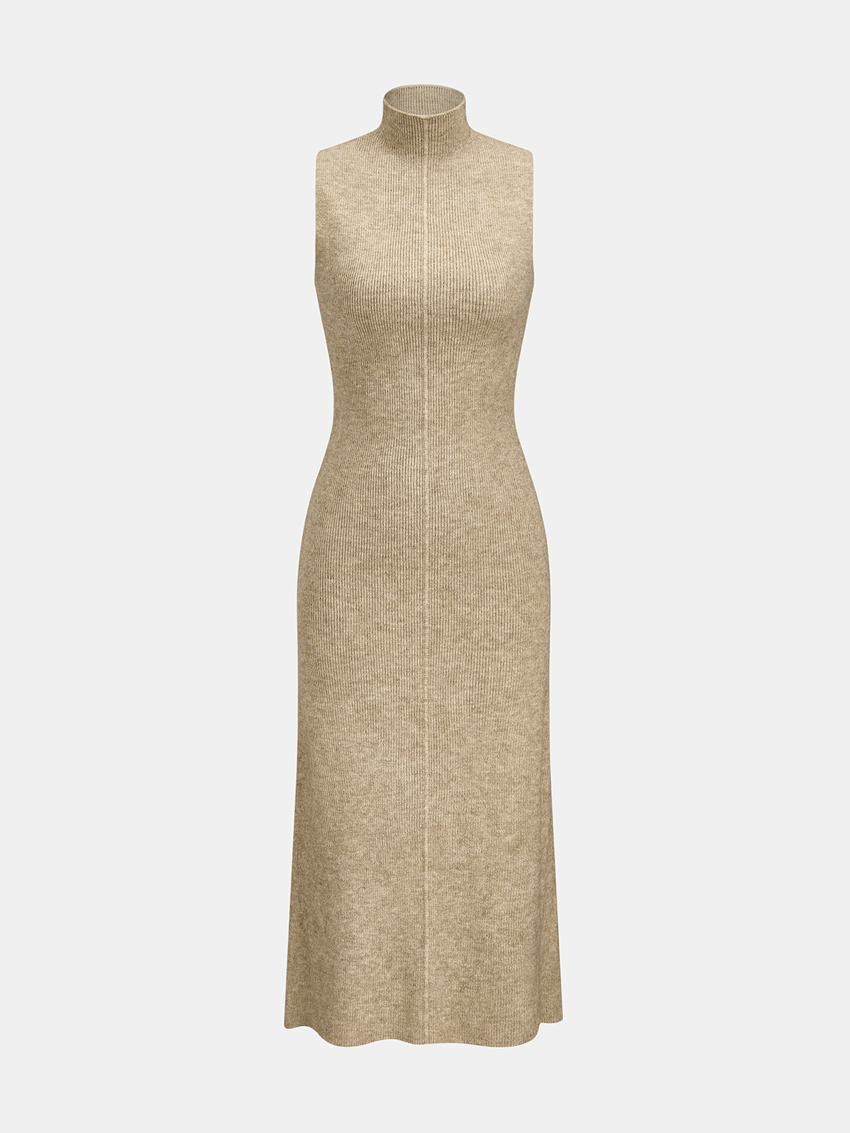 Long Punto Cárdigan Cuello Alto Vestido Dos Piezas Set