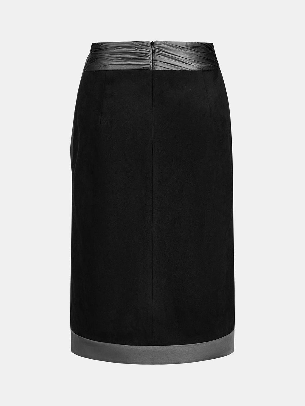 Faux-Ante Satinado-Tie Cruzado midi Falda