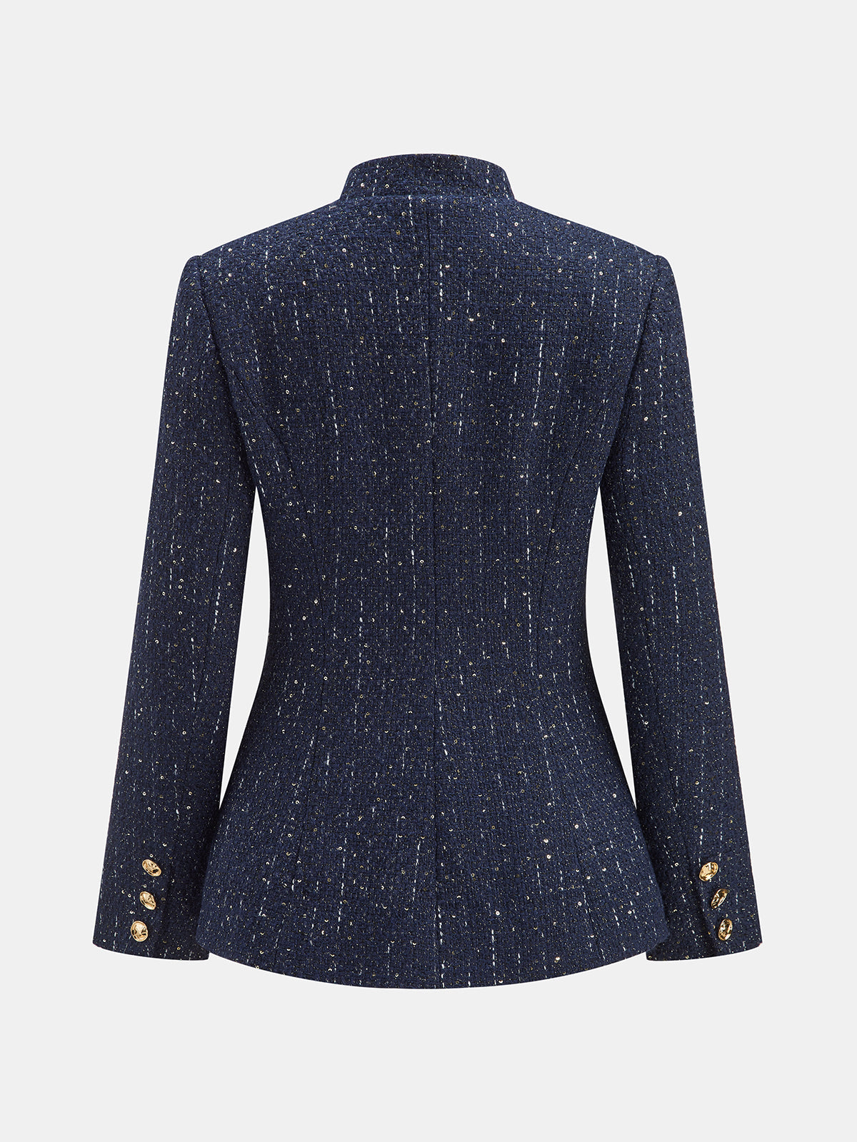 Blazer Tweed con Botones Metálicos