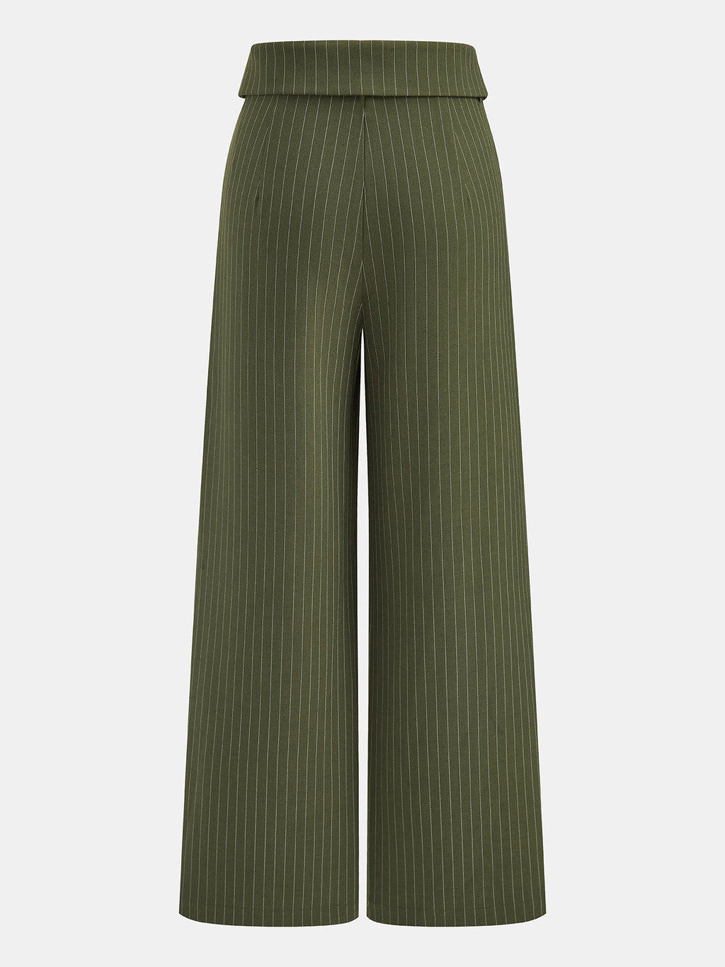 Fold-Over Rayas Pierna Ancha Pantalón
