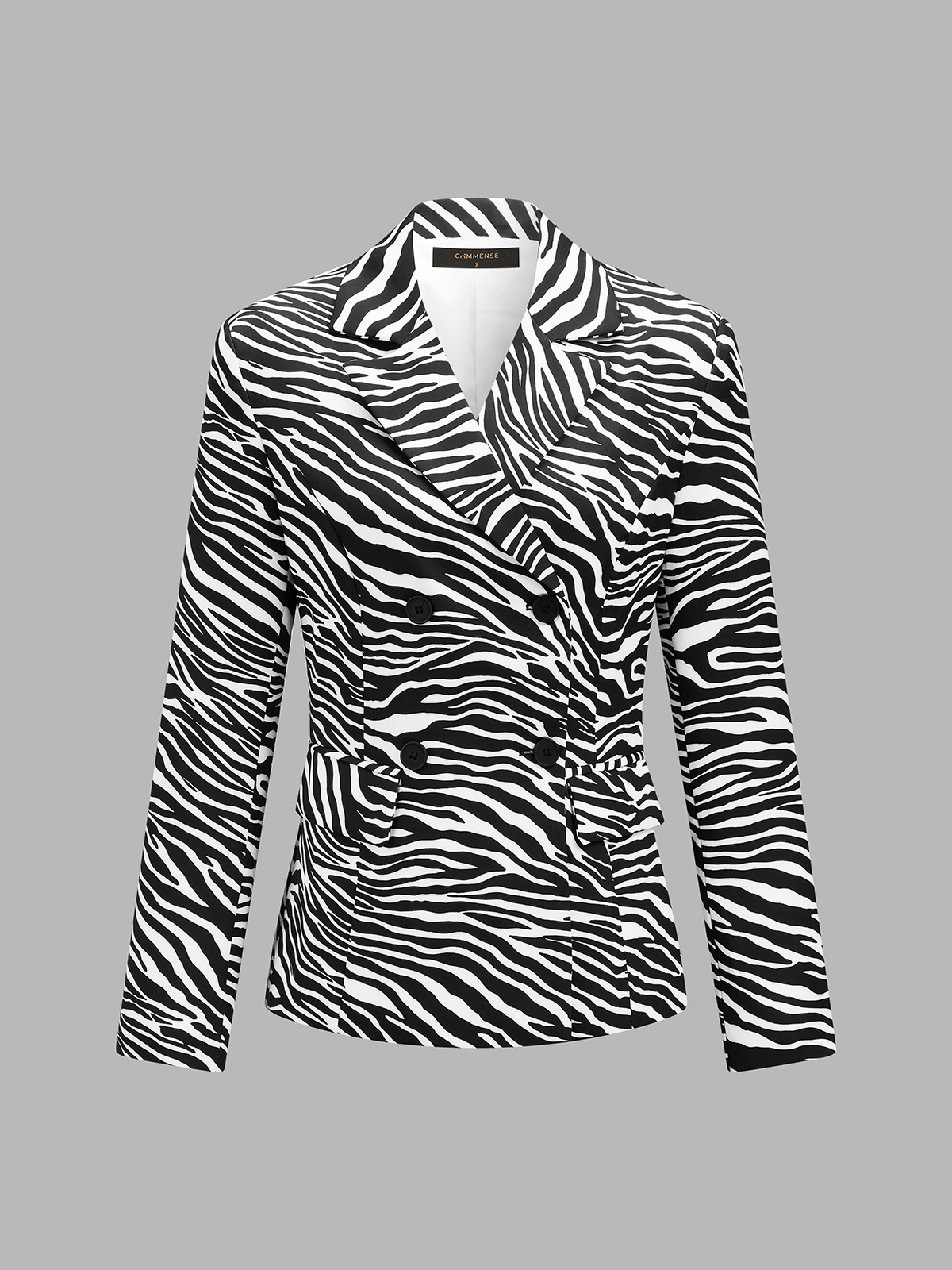 Zebra-estampado Cruzado Tailored Blazer