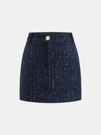 Mini Falda Tweed con Lentejuelas