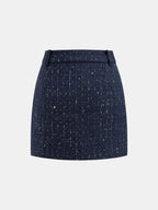 Mini Falda Tweed con Lentejuelas