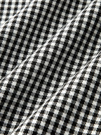 Gingham Metálico-Hebilla Pierna Ancha Pantalón