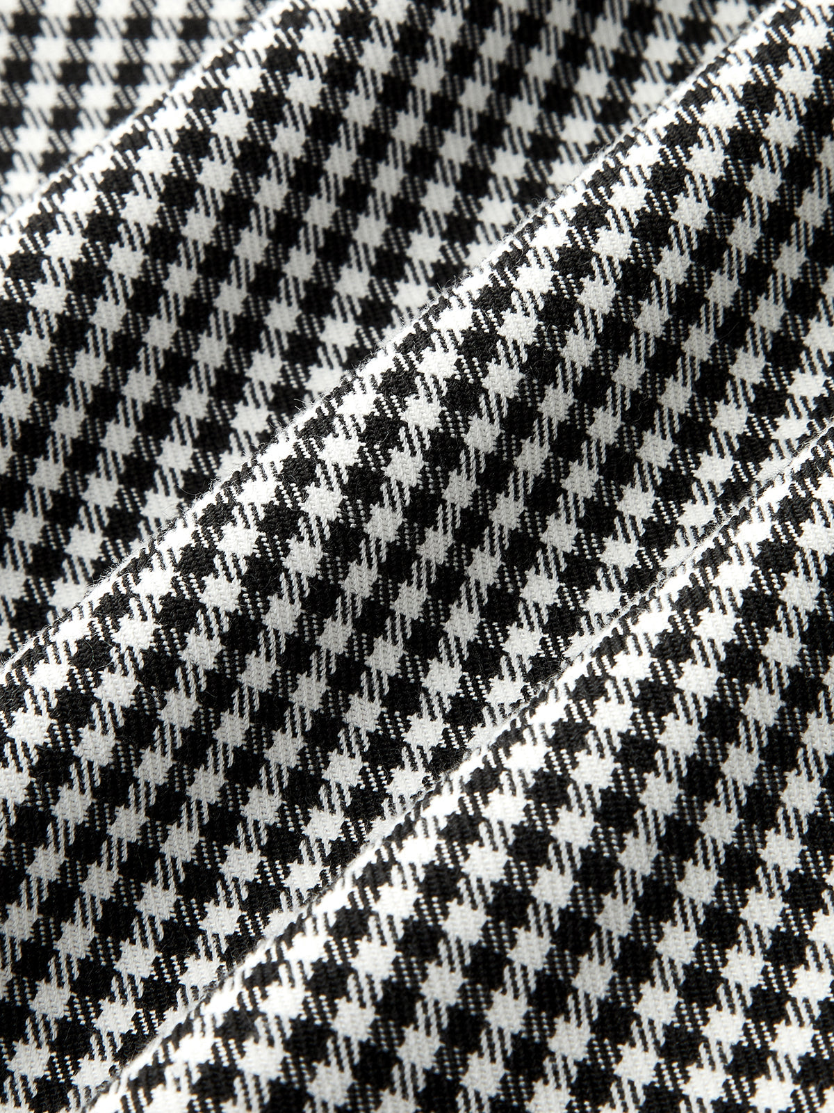 Gingham Metálico-Hebilla Pierna Ancha Pantalón
