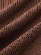Denim-Flecos ribete Escote V Rib Punto Body
