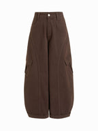 Espalda Cintura Elástica Balloon Cargo Jeans
