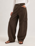 Espalda Cintura Elástica Balloon Cargo Jeans