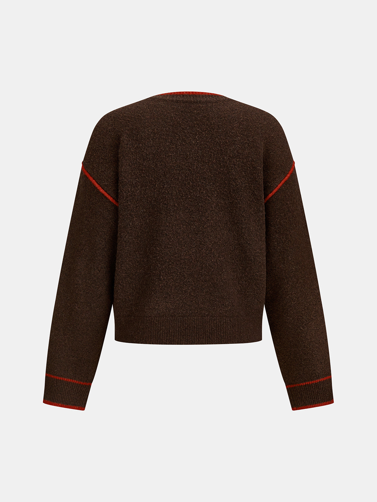 Contraste Stitch Cuello Redondo Punto jersey