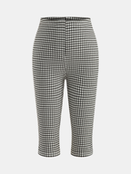 Gingham Split bajo Capri Pantalón