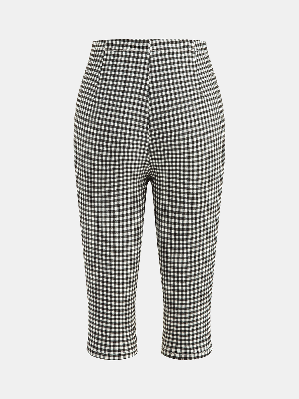 Gingham Split bajo Capri Pantalón