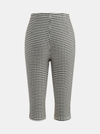 Gingham Split bajo Capri Pantalón