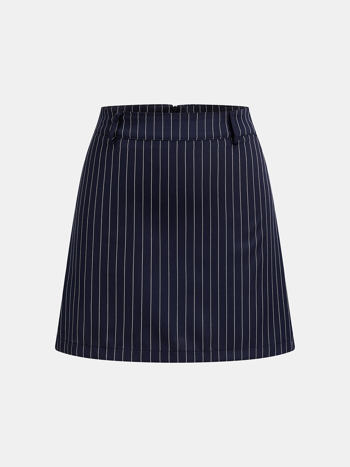 Pinstripe Lazo-Tie Blazer mini Falda Dos Piezas Set