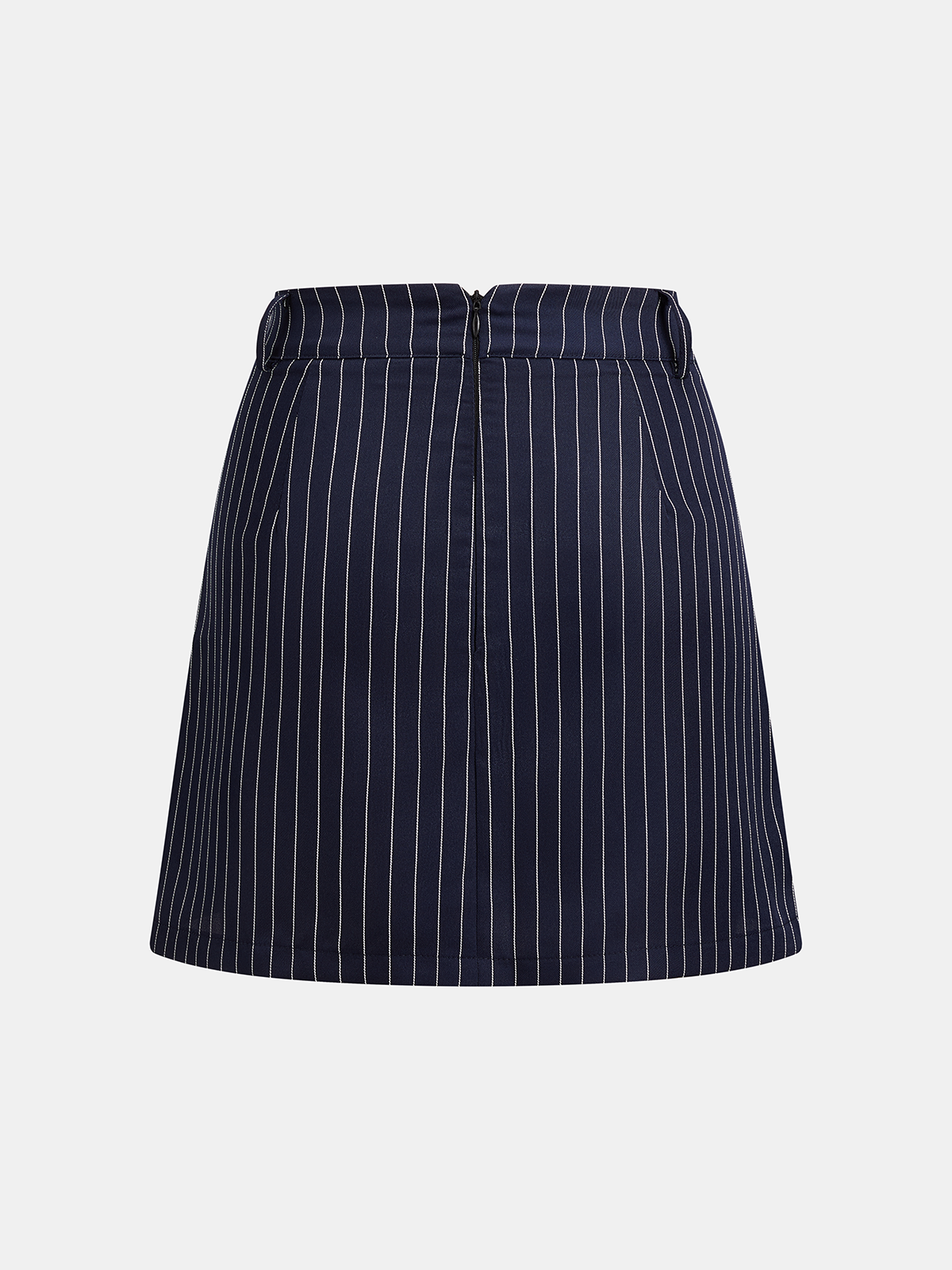 Pinstripe Lazo-Tie Blazer mini Falda Dos Piezas Set