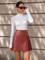 Estribo Decor Plisado Efecto Piel mini Falda