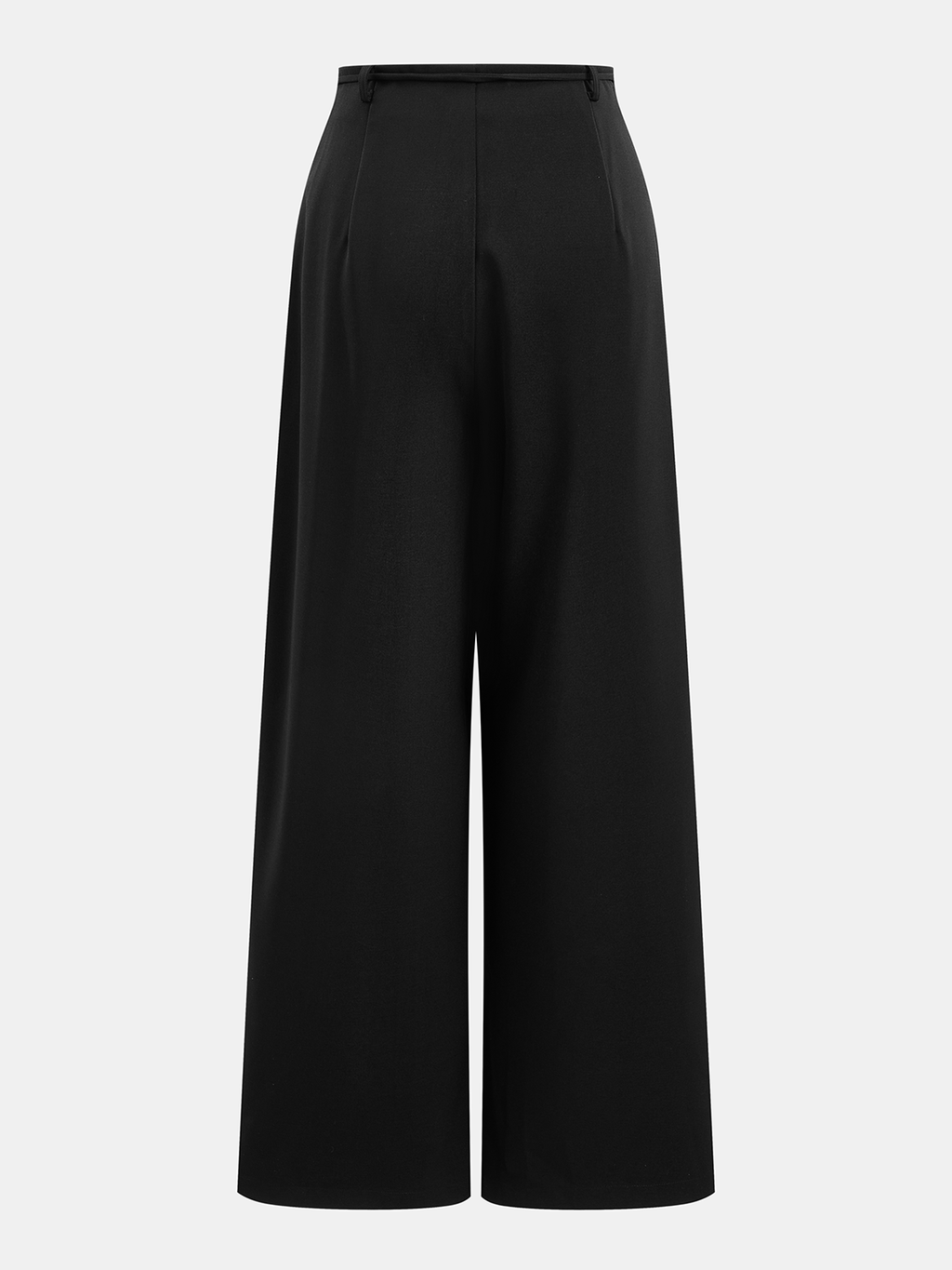 Tie-cintura Plisado Pierna Ancha Pantalón