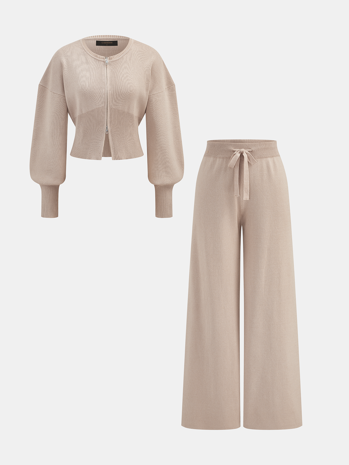 Balloon-manga Zip-Up Punto Co-ord Set