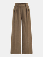 Plisado Tailored Pierna Ancha Pantalón