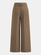 Plisado Tailored Pierna Ancha Pantalón