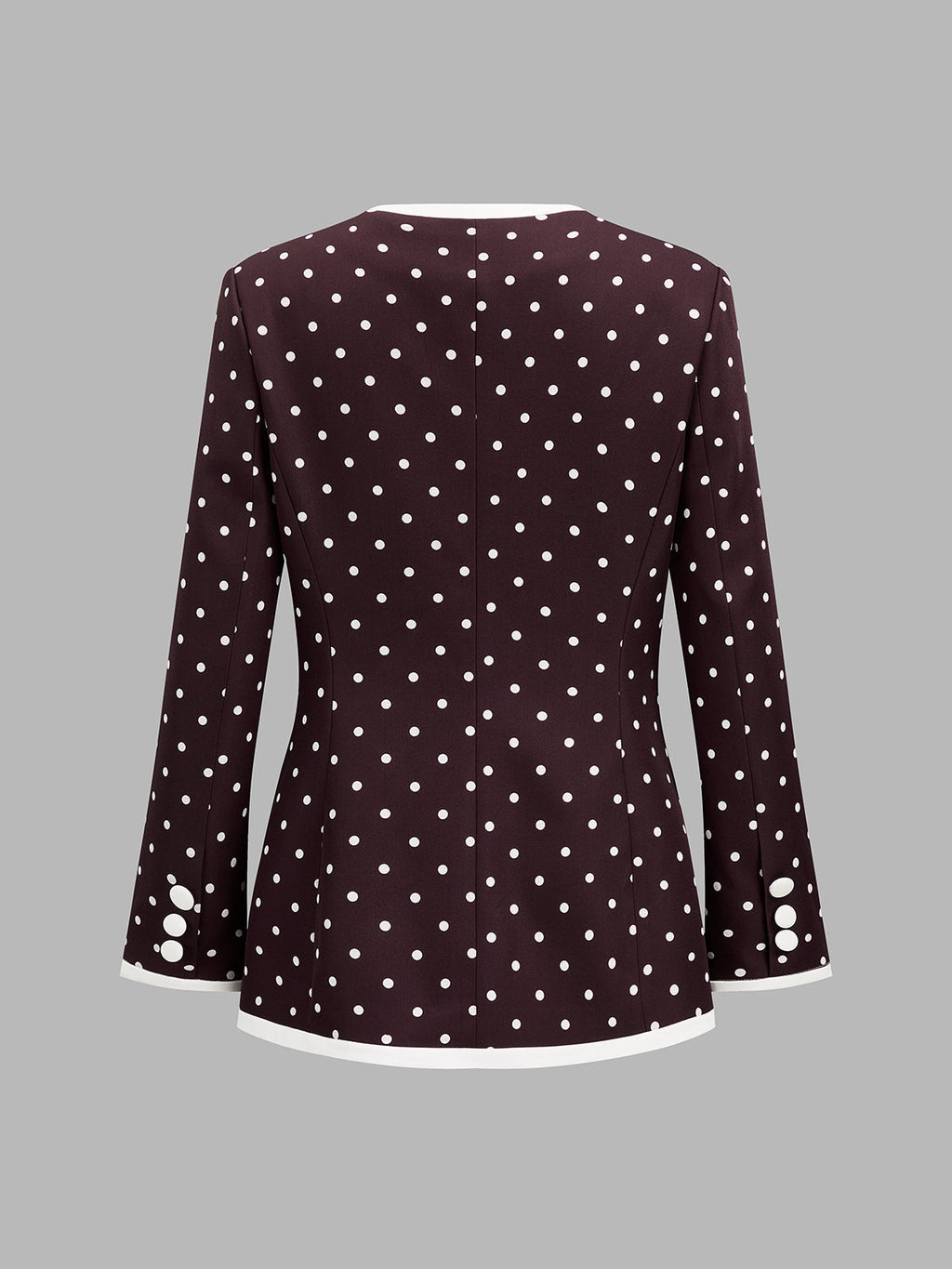 Polka-Dot Contraste-ribete Chaqueta mini Falda Set