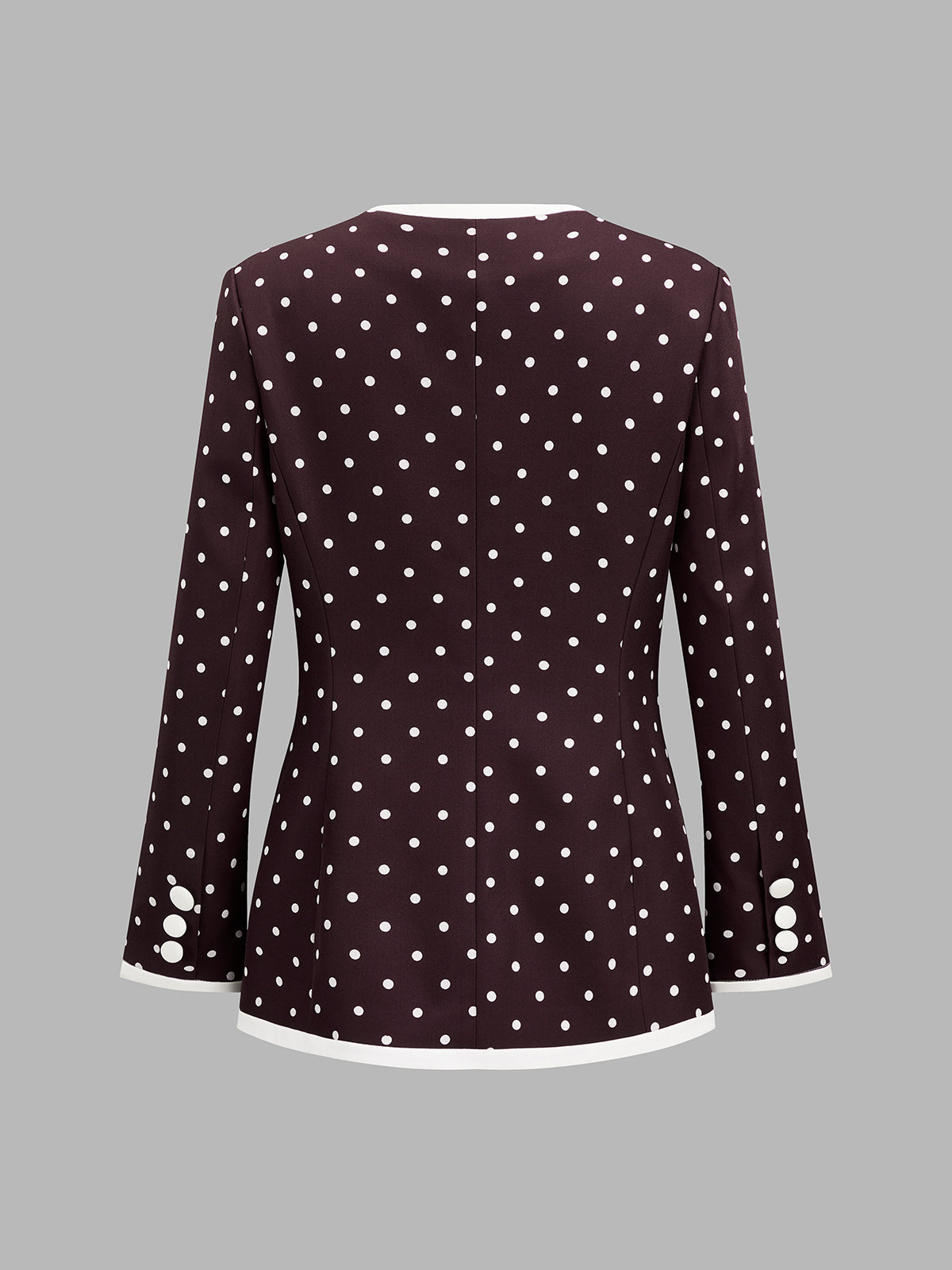 Polka-Dot Contraste-ribete Chaqueta mini Falda Set
