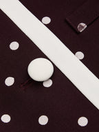Polka-Dot Contraste-ribete Chaqueta mini Falda Set