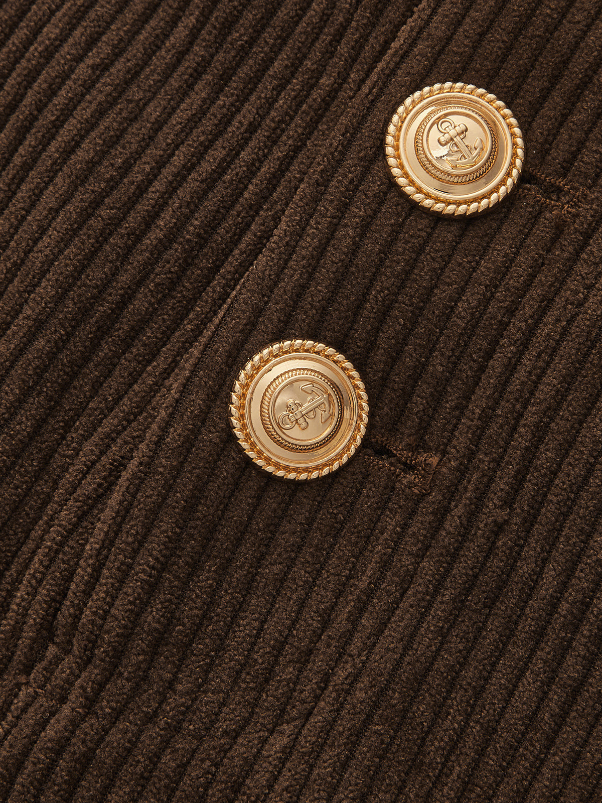 Abotonado Corduroy Tiro Alto Pierna Ancha Pantalón
