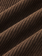 Abotonado Corduroy Tiro Alto Pierna Ancha Pantalón