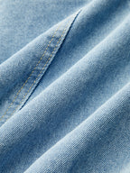 Drawstring bajo Denim Chaqueta