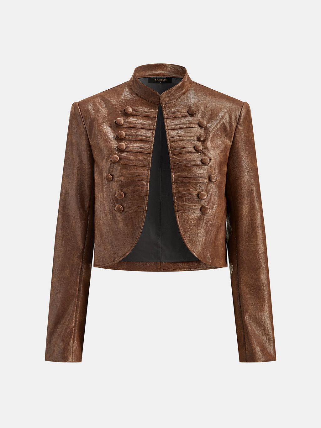 Napoleon Style Efecto Piel Cropped Chaqueta
