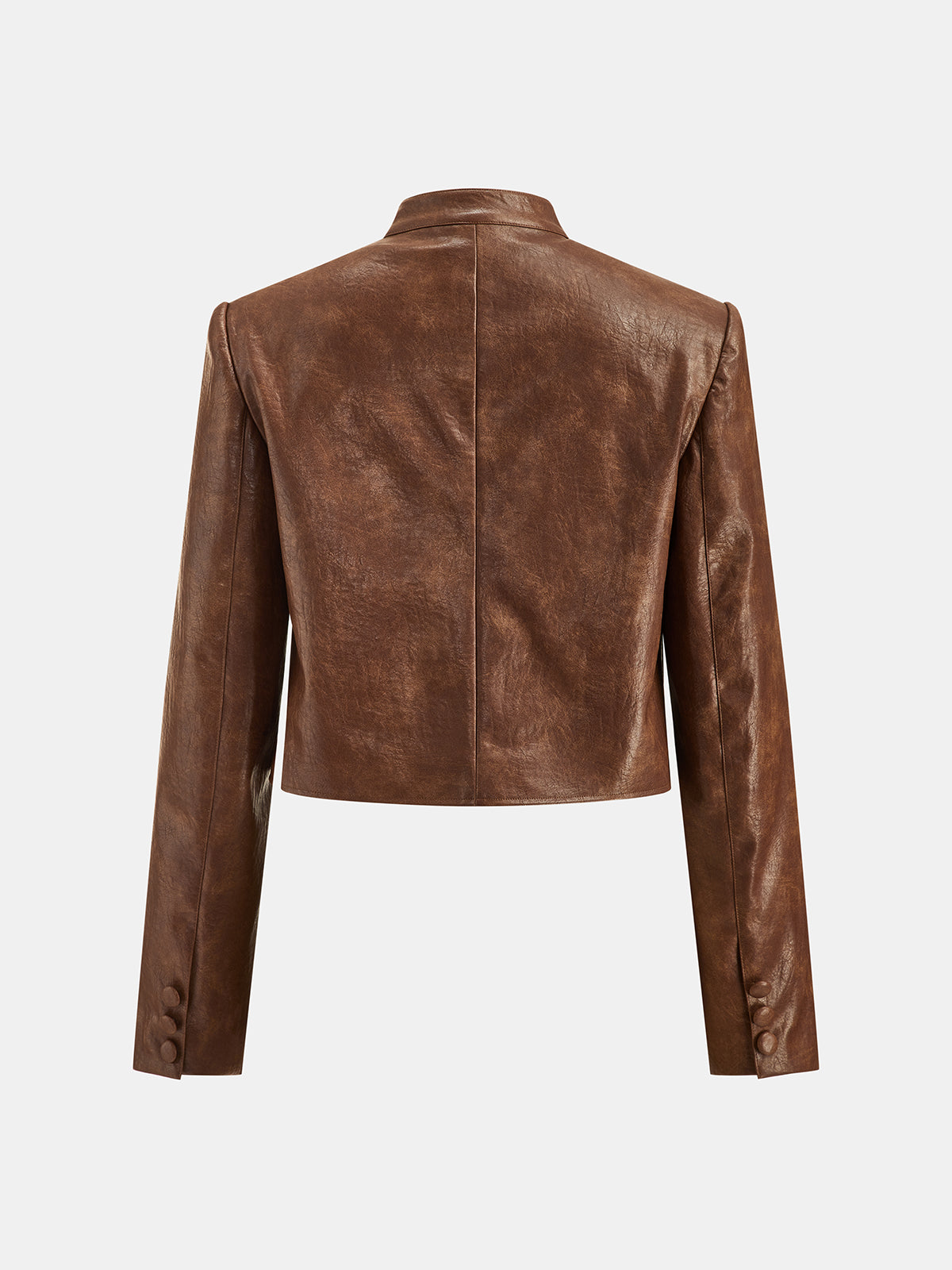Napoleon Style Efecto Piel Cropped Chaqueta