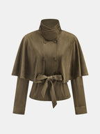 Lazo cintura Capa-Design Faux Ante Chaqueta