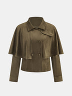 Lazo cintura Capa-Design Faux Ante Chaqueta