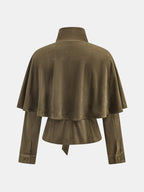 Lazo cintura Capa-Design Faux Ante Chaqueta